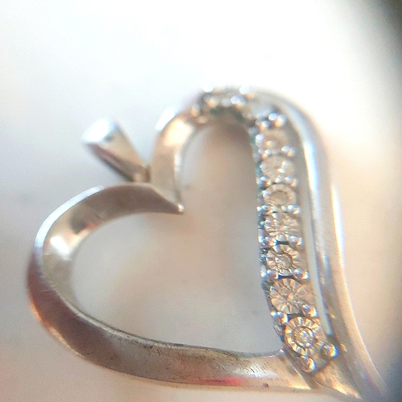 DJC 925 sterling silver cubic zerconia heart pendant - Picture 6 of 7